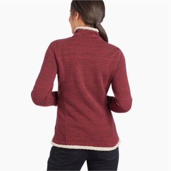 Kuhl Alska 1/4 Zip Pullover Fleece - Faux Shearling Burgundy - Picture 2 of 10